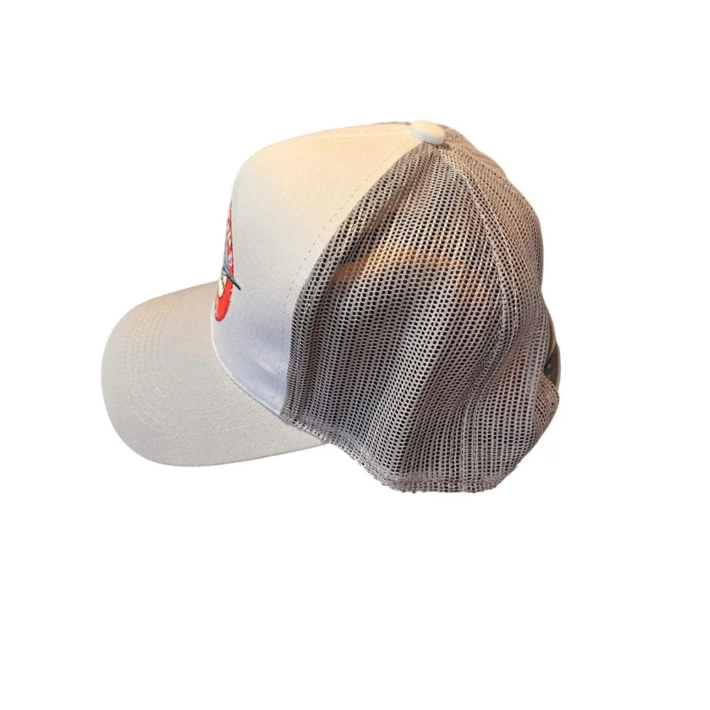 Offshore Angler Trucker Hat Marlin Fishing Hat Cap White Grey Snapback